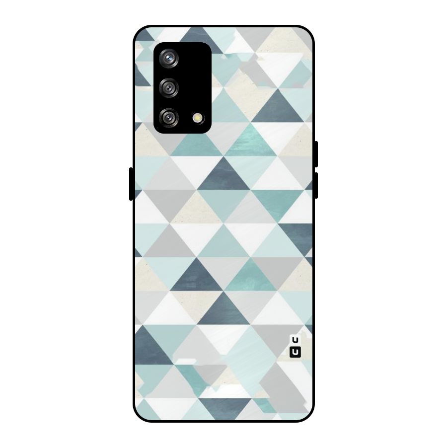Green And Grey Pattern Metal Back Case for Oppo F19