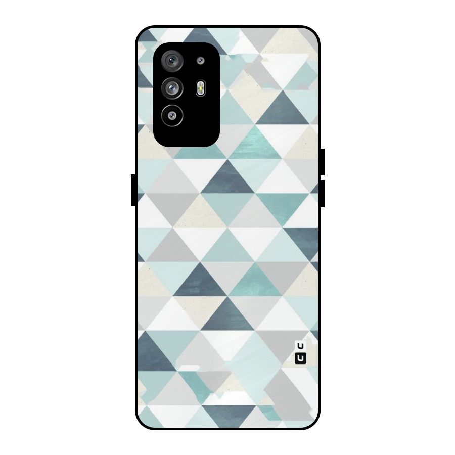 Green And Grey Pattern Metal Back Case for Oppo F19 Pro Plus 5G