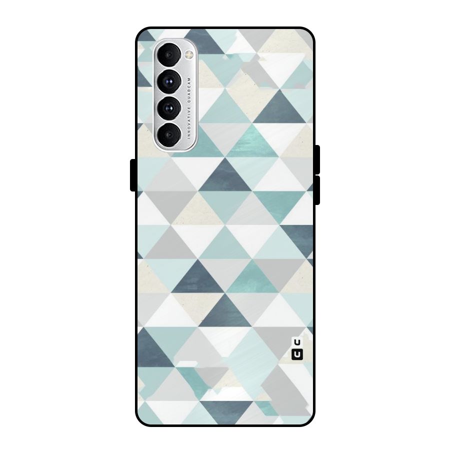 Green And Grey Pattern Metal Back Case for Oppo Reno4 Pro