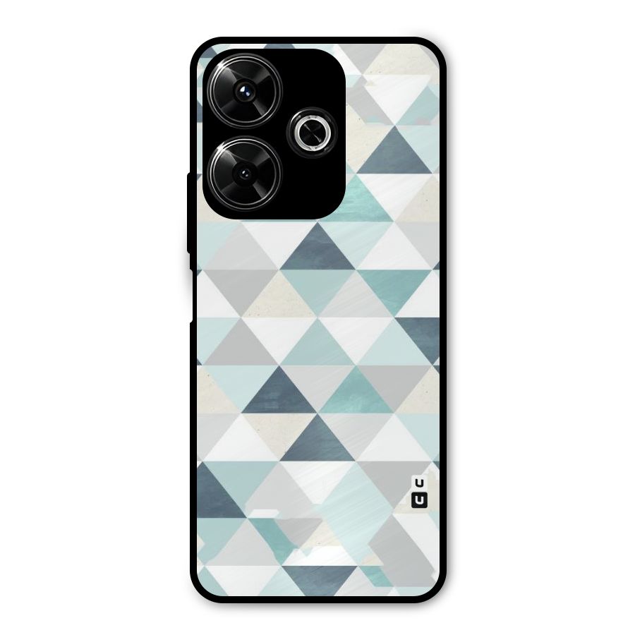 Green And Grey Pattern Metal Back Case for Poco M6 Plus