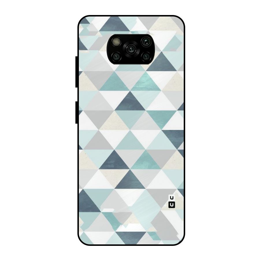 Green And Grey Pattern Metal Back Case for Poco X3