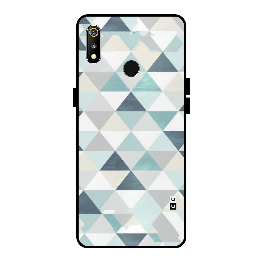 Green And Grey Pattern Metal Back Case for Realme 3i