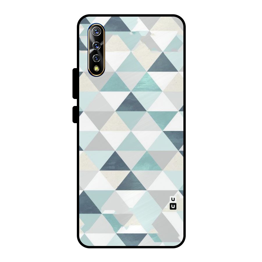Green And Grey Pattern Metal Back Case for Vivo S1