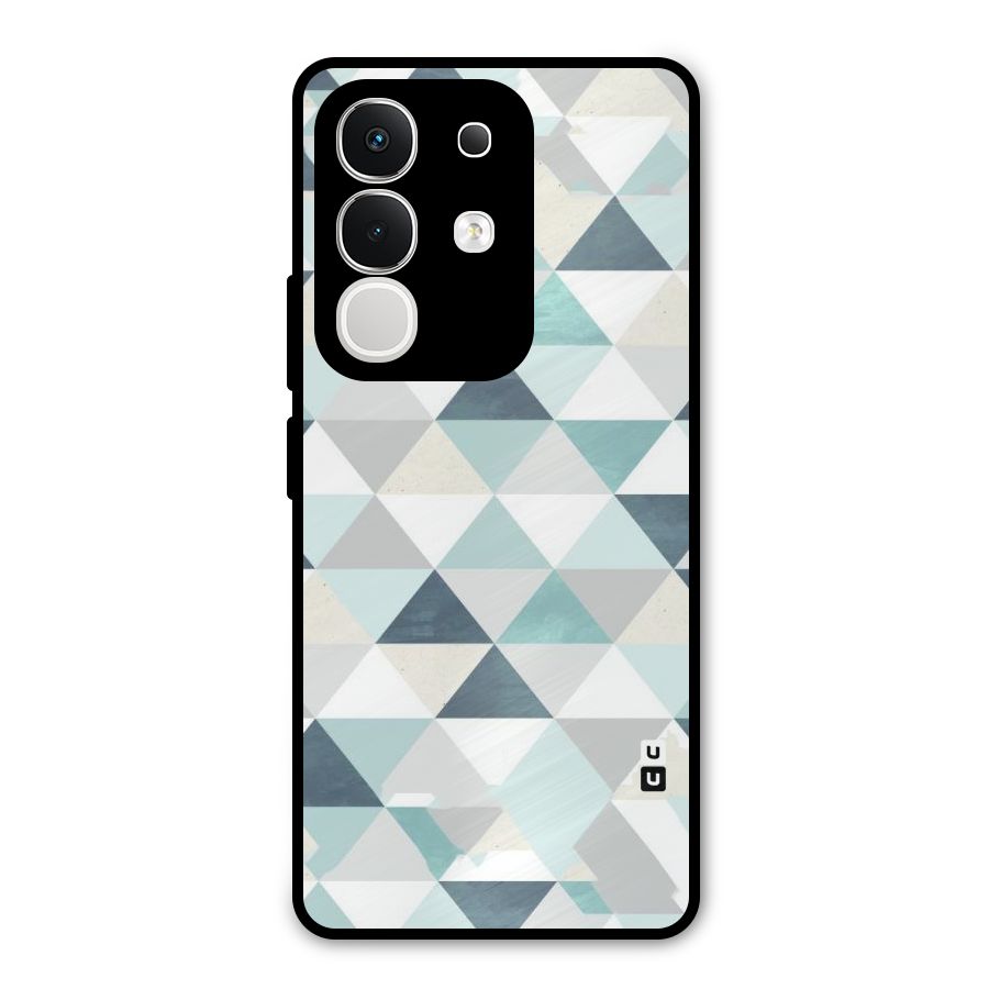 Green And Grey Pattern Metal Back Case for Vivo T4x
