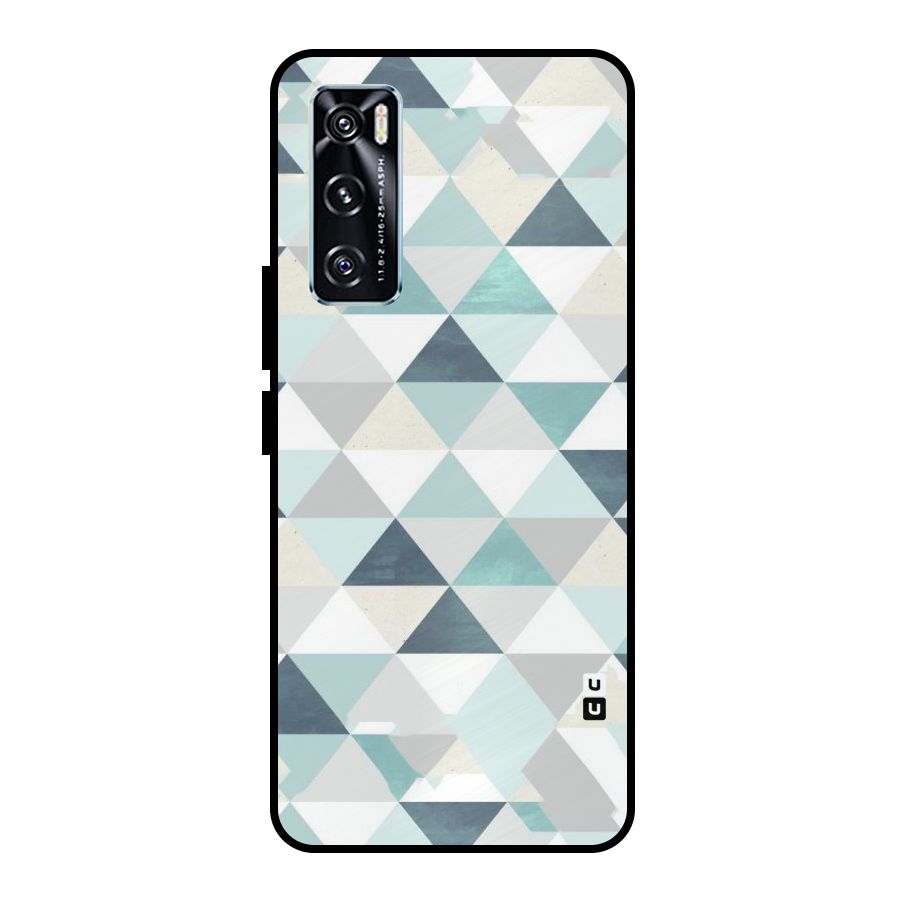 Green And Grey Pattern Metal Back Case for Vivo V20 SE