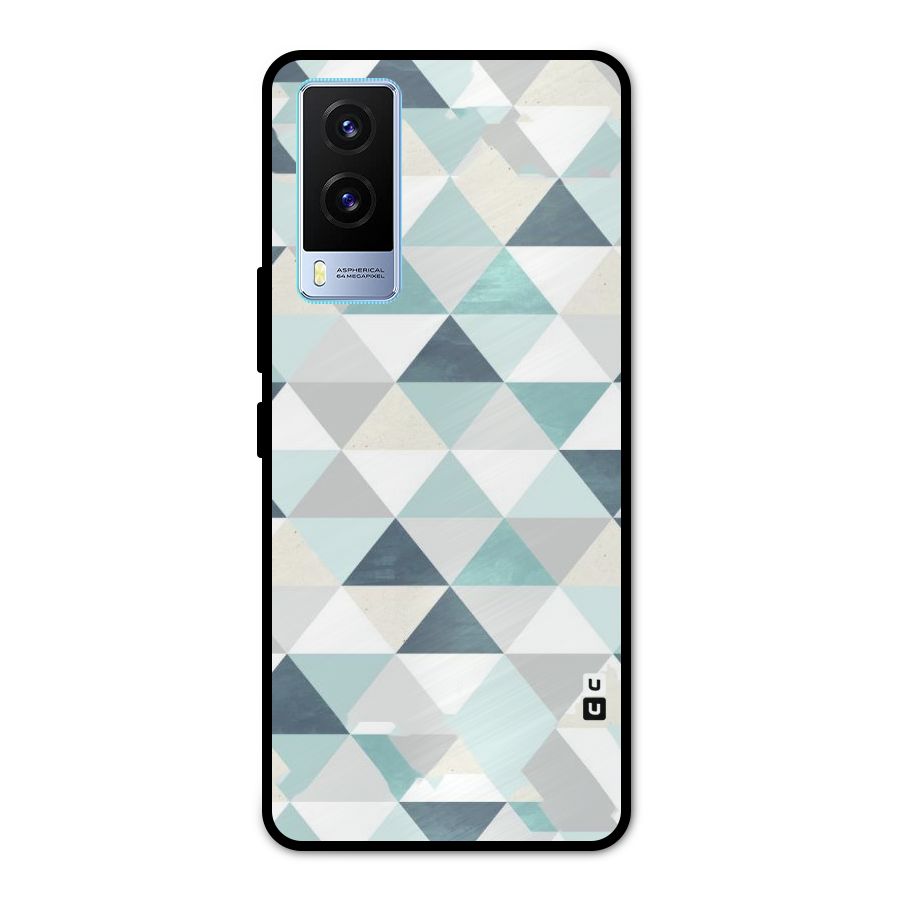 Green And Grey Pattern Metal Back Case for Vivo V21e 5G