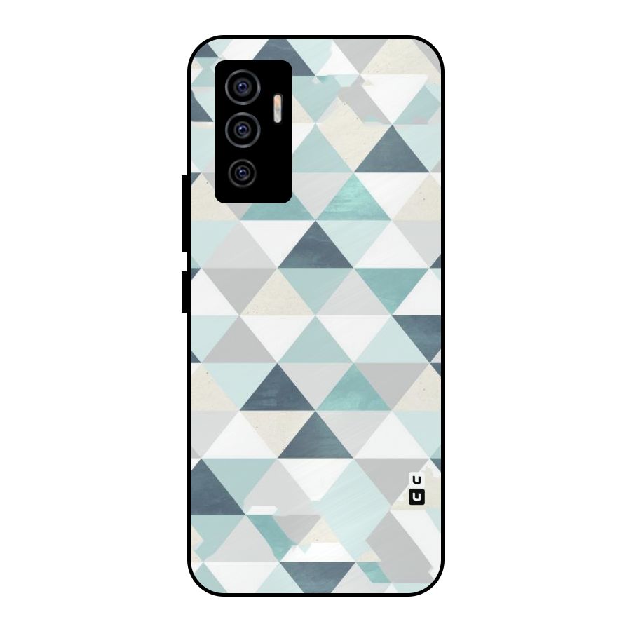 Green And Grey Pattern Metal Back Case for Vivo V23e