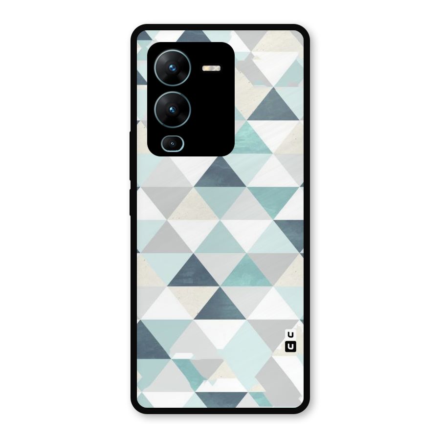 Green And Grey Pattern Metal Back Case for Vivo V25 Pro