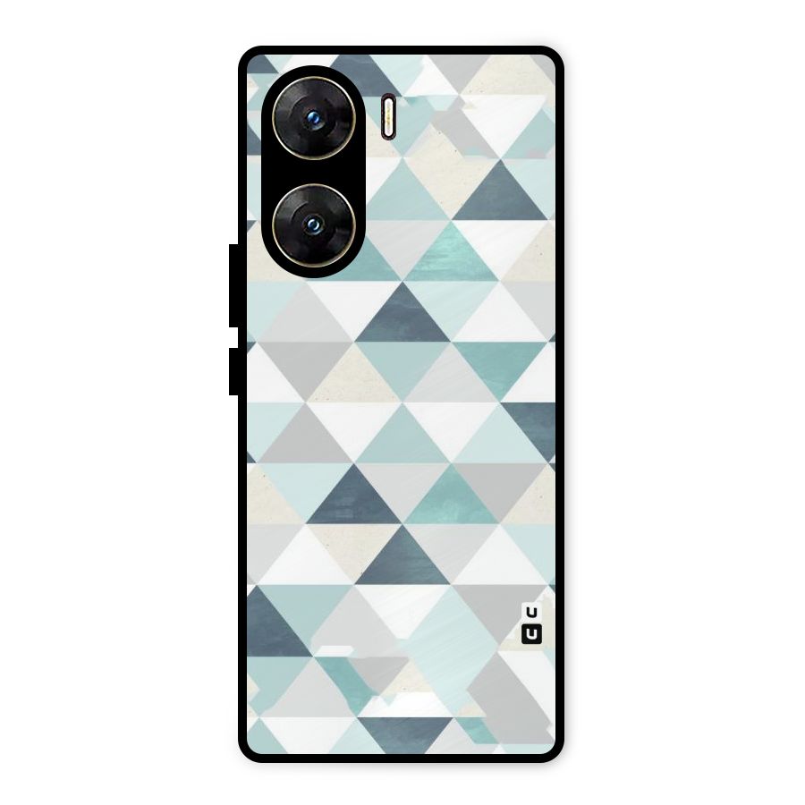 Green And Grey Pattern Metal Back Case for Vivo V29e