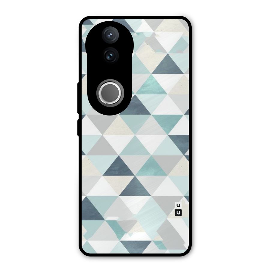 Green And Grey Pattern Metal Back Case for Vivo V50e