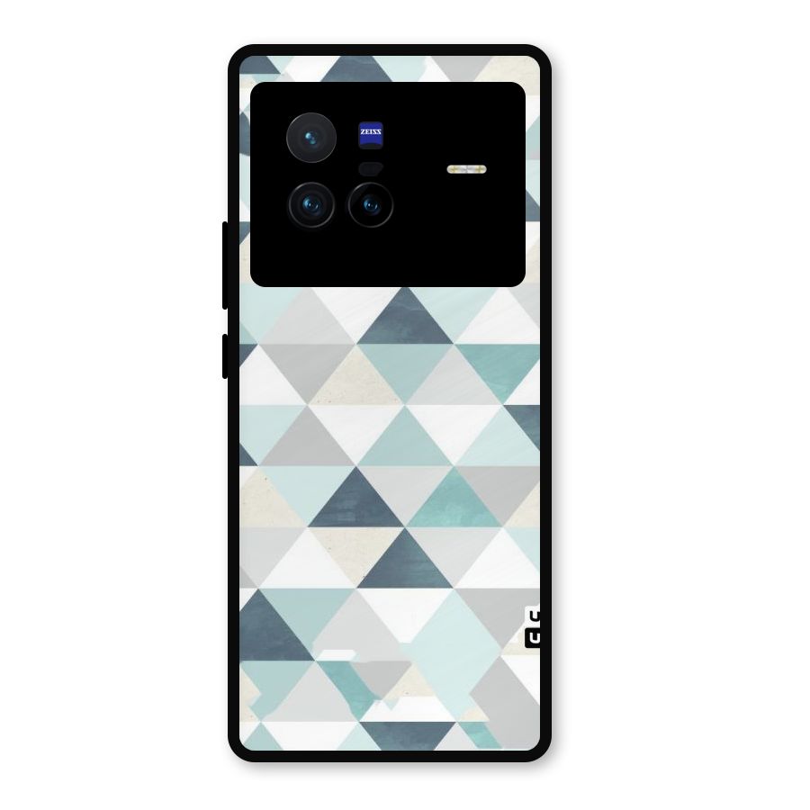 Green And Grey Pattern Metal Back Case for Vivo X80