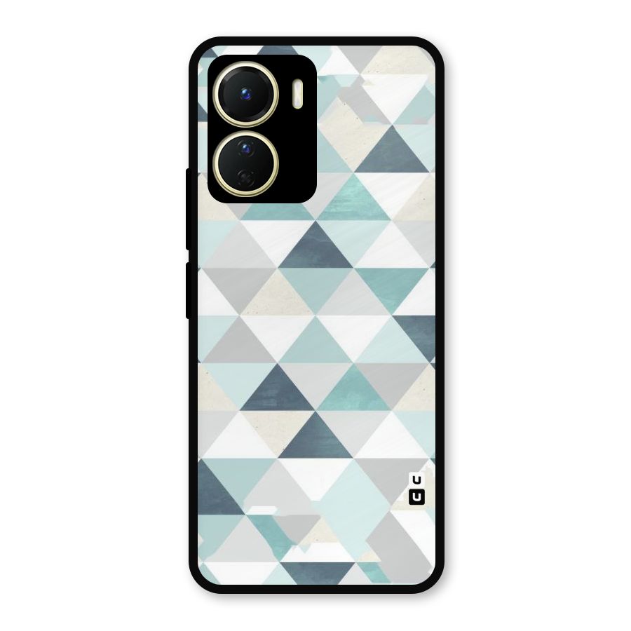 Green And Grey Pattern Metal Back Case for Vivo Y16