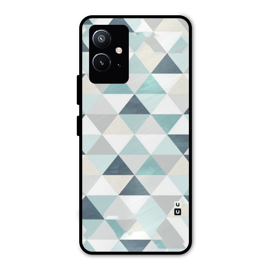 Green And Grey Pattern Metal Back Case for Vivo Y75 5G