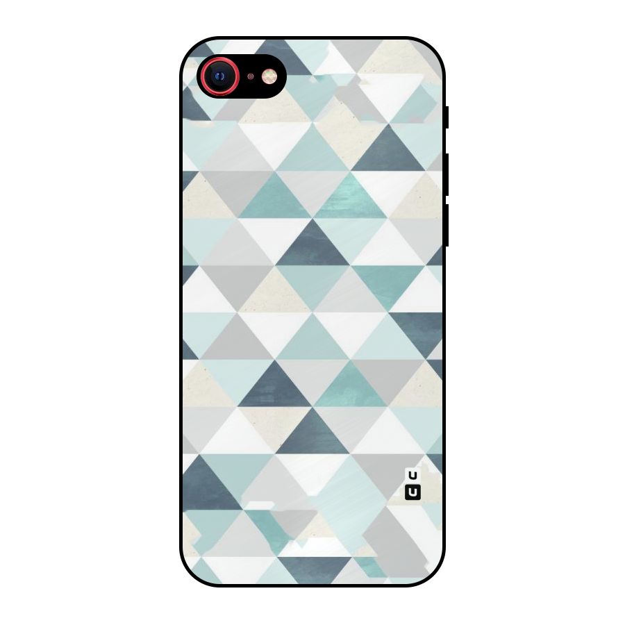 Green And Grey Pattern Metal Back Case for iPhone SE 2022