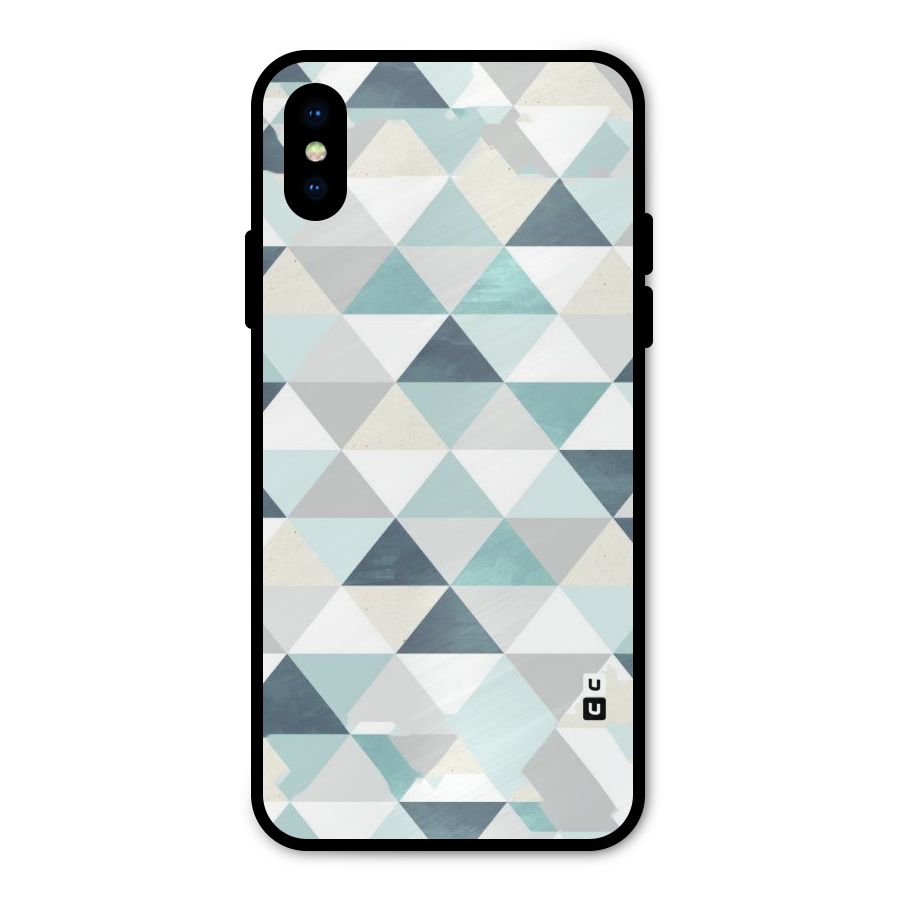Green And Grey Pattern Metal Back Case for iPhone X
