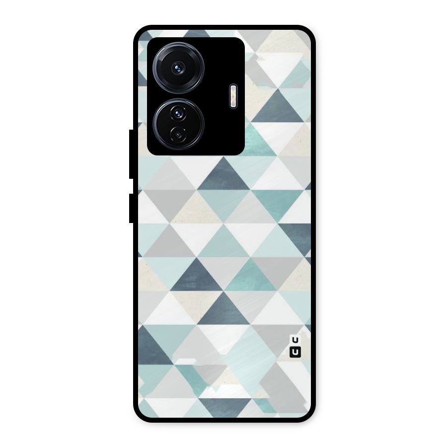 Green And Grey Pattern Metal Back Case for iQOO Z6