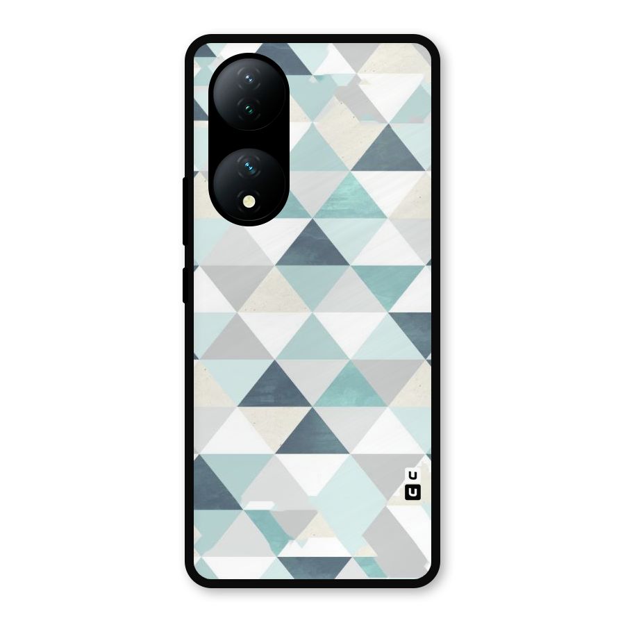 Green And Grey Pattern Metal Back Case for iQOO Z7