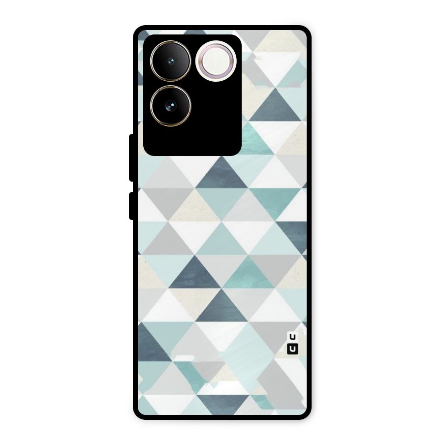Green And Grey Pattern Metal Back Case for iQOO Z7 Pro