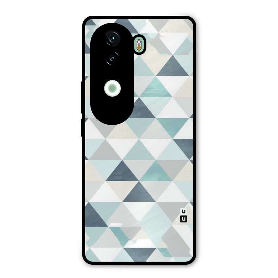 Green And Grey Pattern Metal Back Case for iQOO Z9s