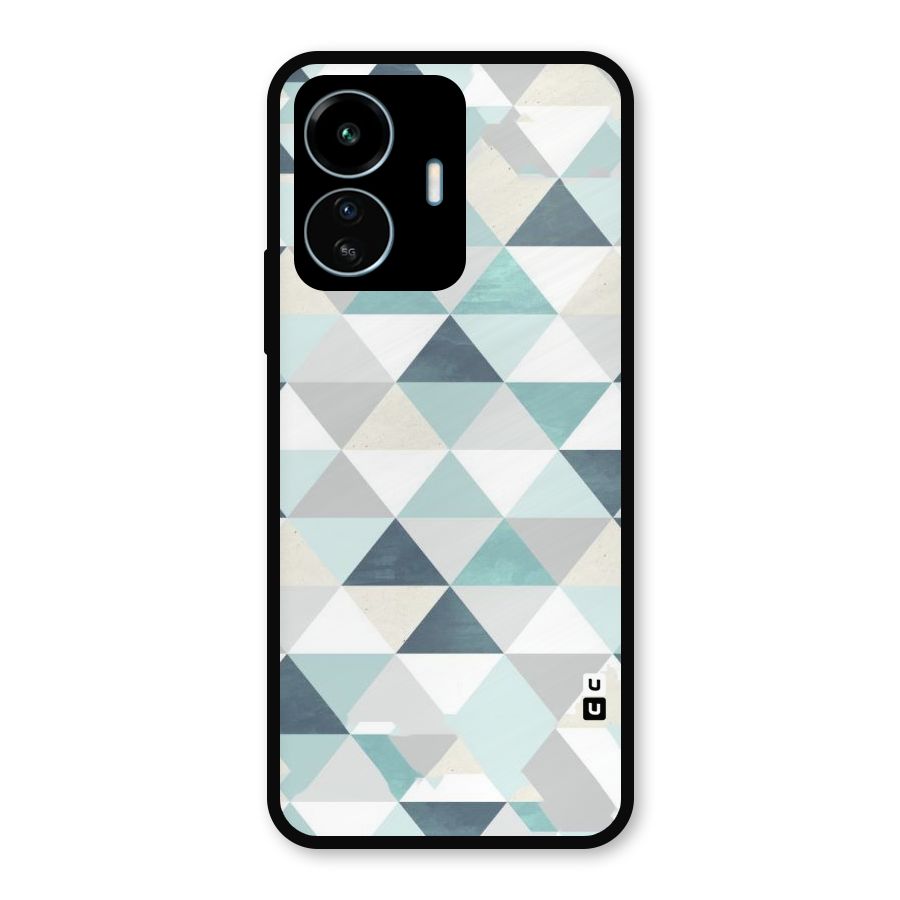 Green And Grey Pattern Metal Back Case for vivo iQOO Z6 Lite 5G