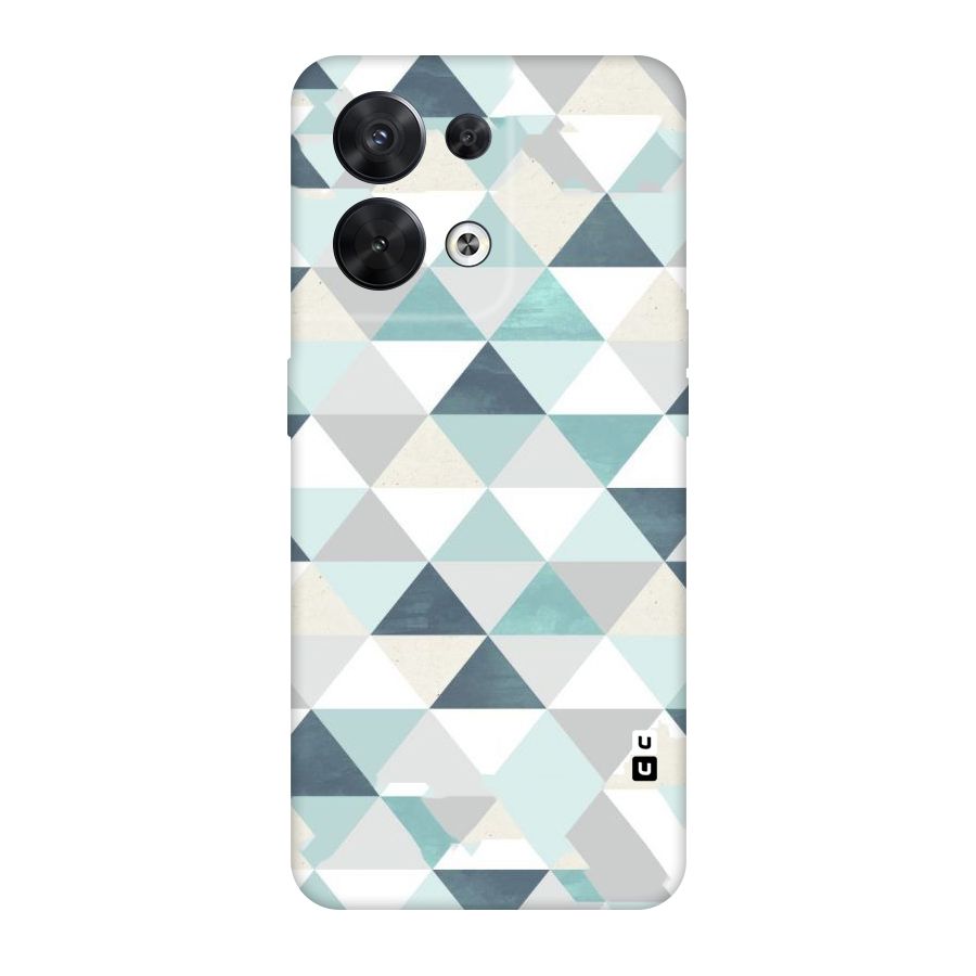 Green And Grey Pattern Original Polycarbonate Back Case for Oppo Reno8 5G