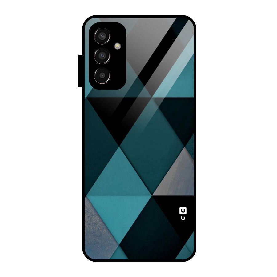Green Black Shapes Glass Back Case for Galaxy F13