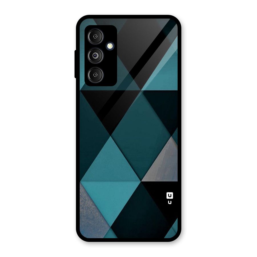 Green Black Shapes Glass Back Case for Galaxy M14 5G