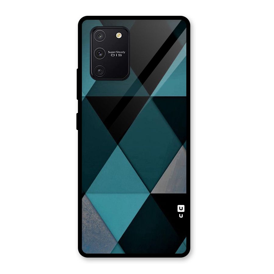Green Black Shapes Glass Back Case for Galaxy S10 Lite