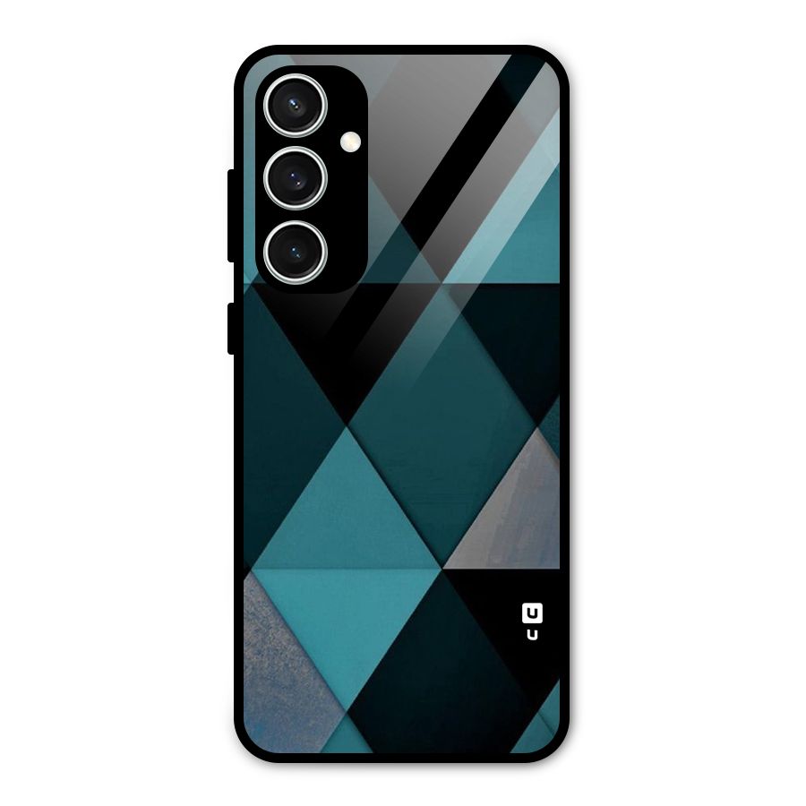 Green Black Shapes Glass Back Case for Galaxy S23 FE