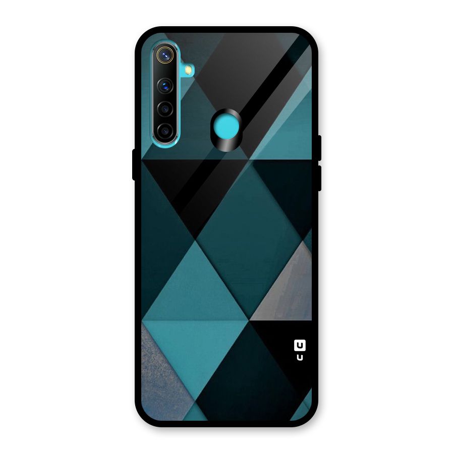 Green Black Shapes Glass Back Case for Realme 5