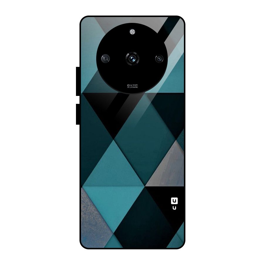 Green Black Shapes Glass Back Case for Realme Narzo 60 5G