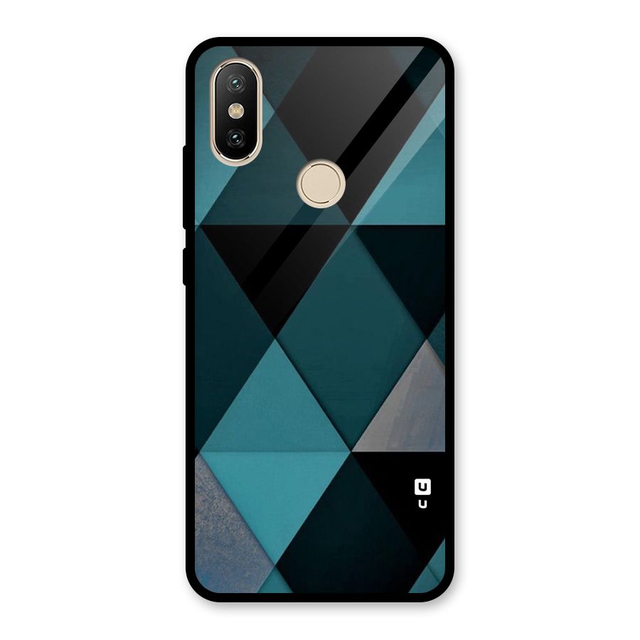 Green Black Shapes Glass Back Case for Redmi A2