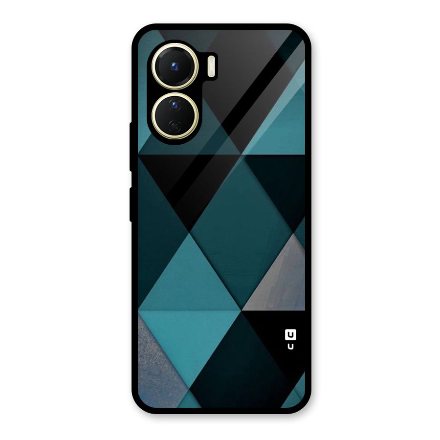 Green Black Shapes Glass Back Case for Vivo Y56