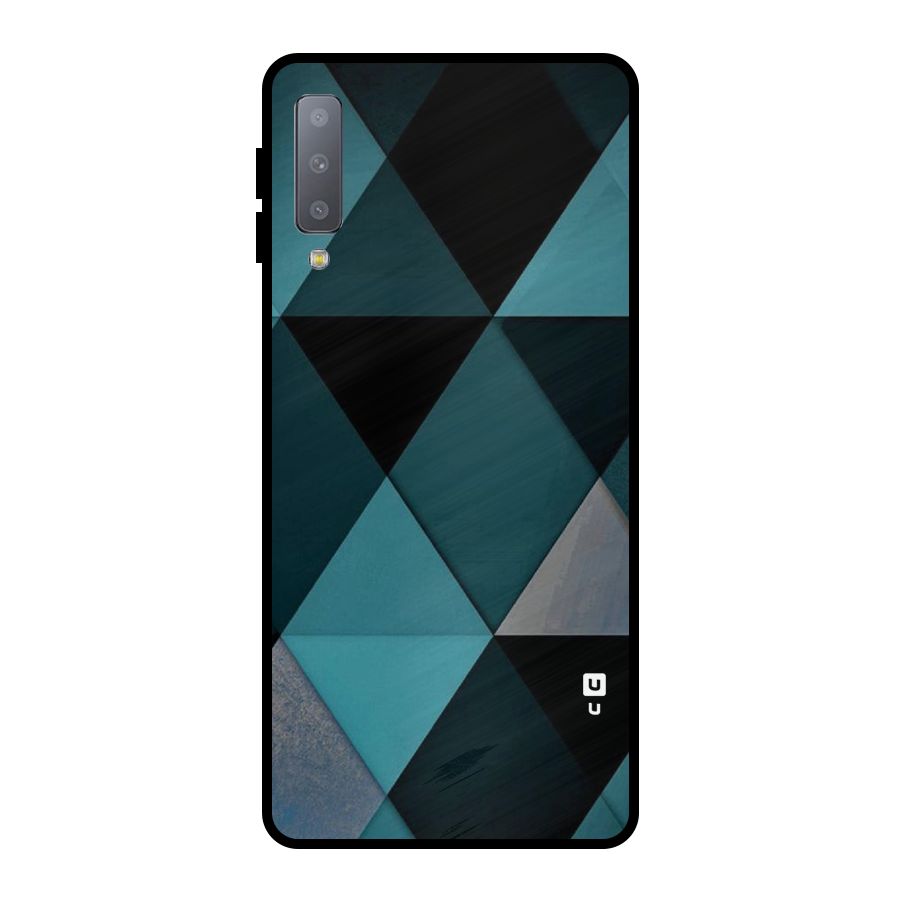 Green Black Shapes Metal Back Case for Galaxy A7 (2018)