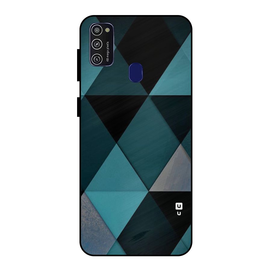 Green Black Shapes Metal Back Case for Galaxy M30s