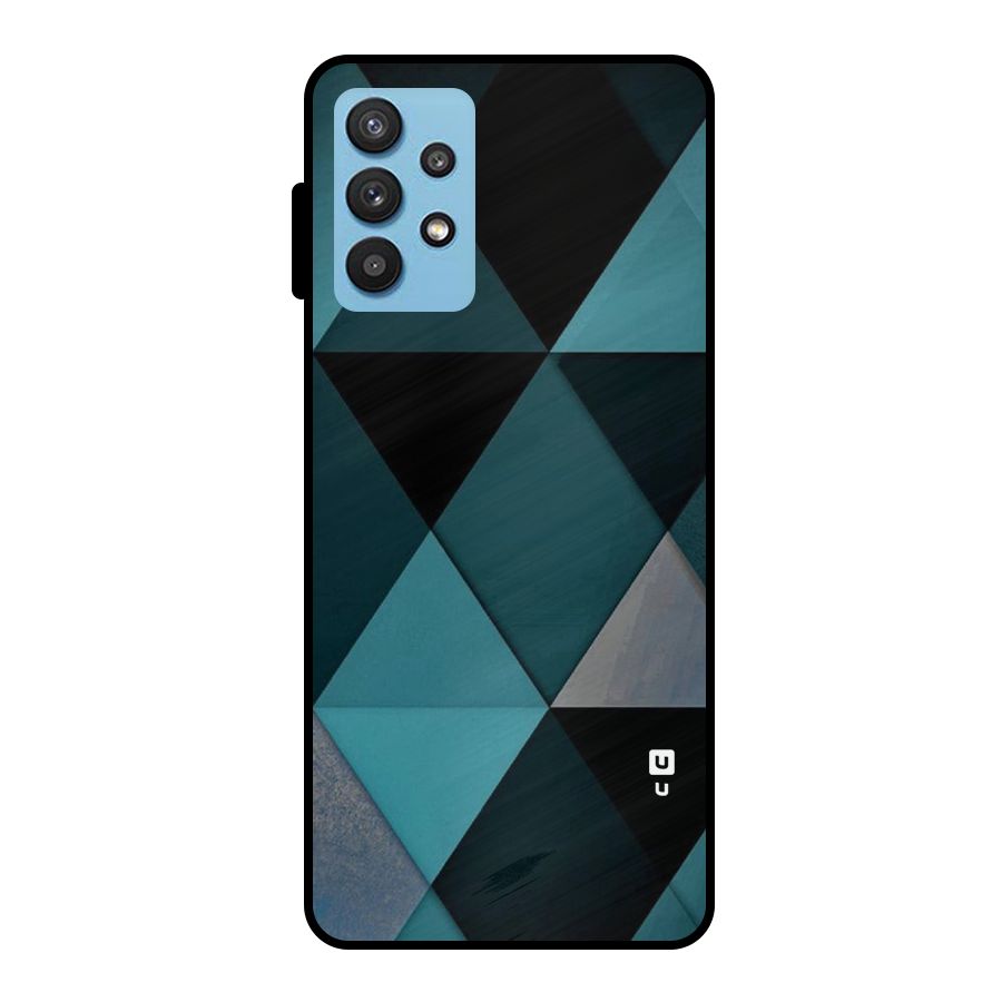 Green Black Shapes Metal Back Case for Galaxy M32 5G
