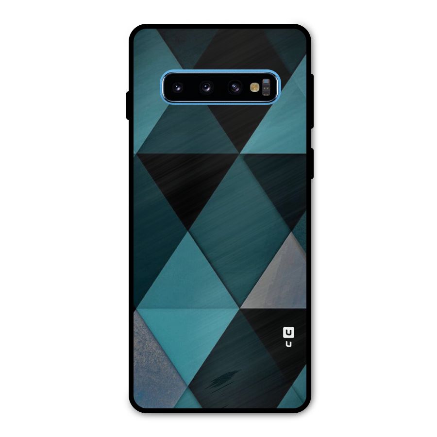 Green Black Shapes Metal Back Case for Galaxy S10