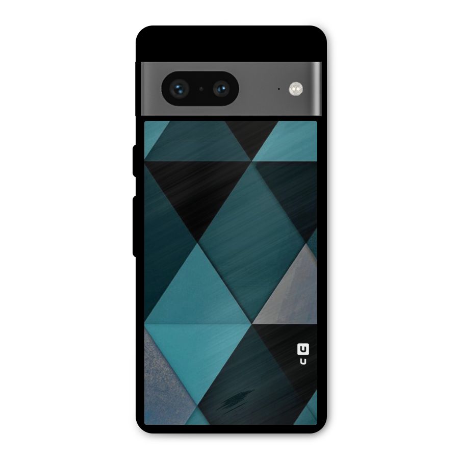 Green Black Shapes Metal Back Case for Google Pixel 7