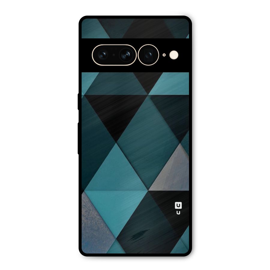 Green Black Shapes Metal Back Case for Google Pixel 7 Pro