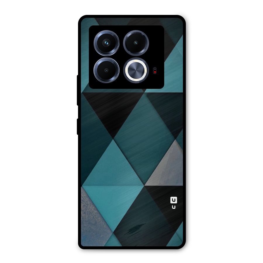 Green Black Shapes Metal Back Case for Infinix Note 40 5G