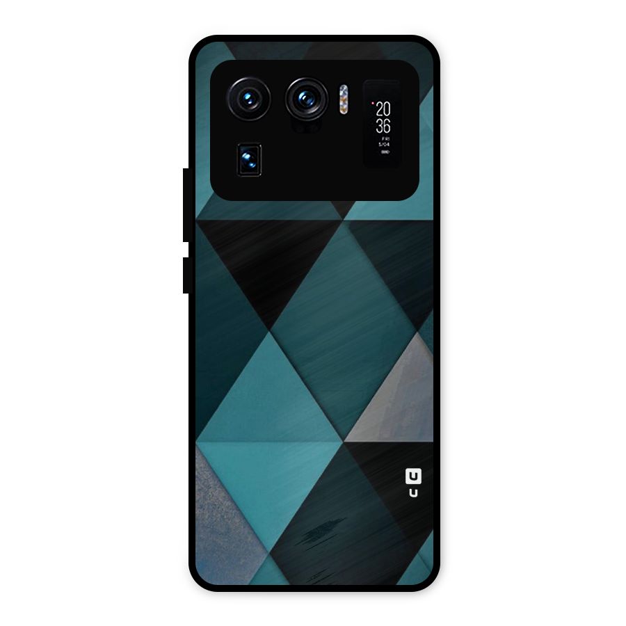 Green Black Shapes Metal Back Case for Mi 11 Ultra