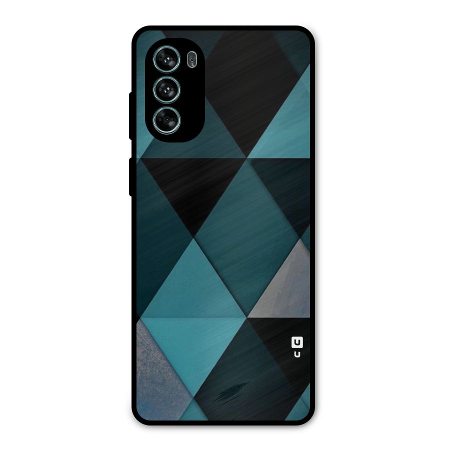 Green Black Shapes Metal Back Case for Moto G62