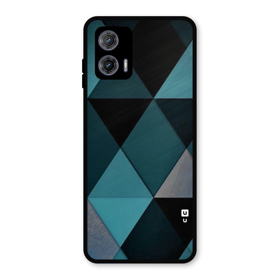 Green Black Shapes Metal Back Case for Moto G73