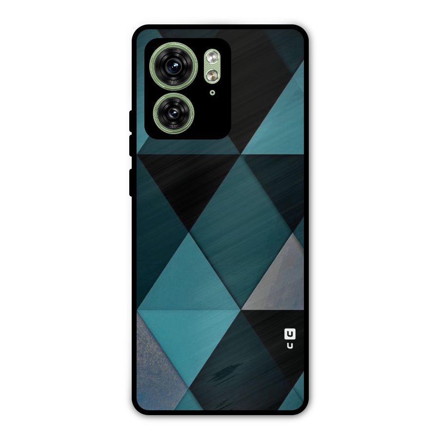 Green Black Shapes Metal Back Case for Motorola Edge 40 5G