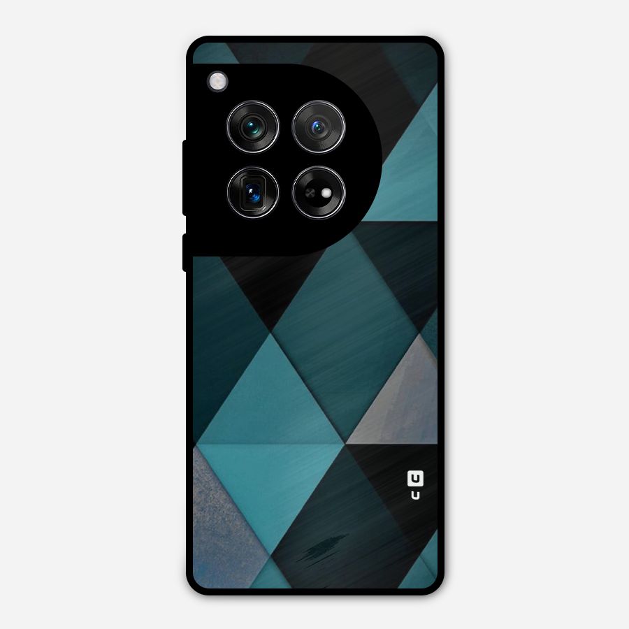 Green Black Shapes Metal Back Case for OnePlus 12