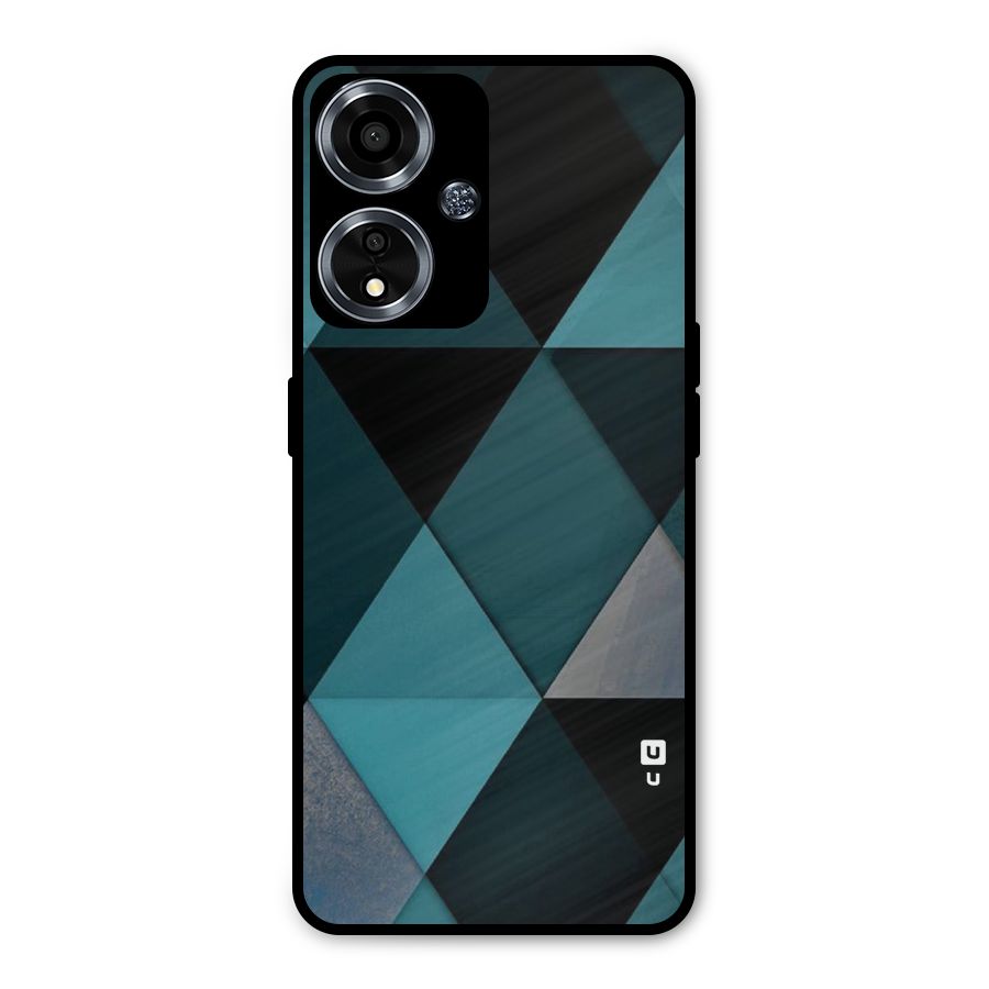 Green Black Shapes Metal Back Case for Oppo A59