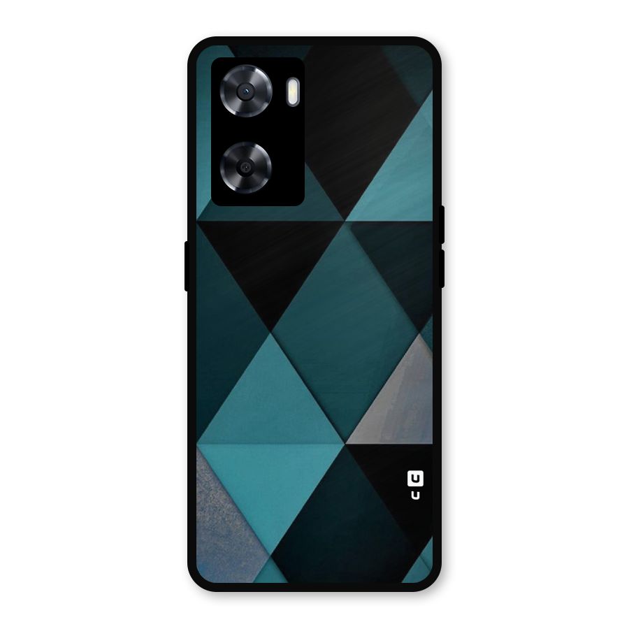 Green Black Shapes Metal Back Case for Oppo A77s