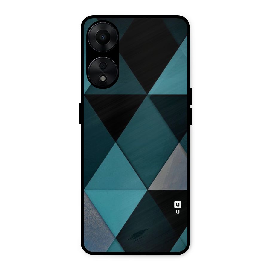Green Black Shapes Metal Back Case for Oppo A78 5G