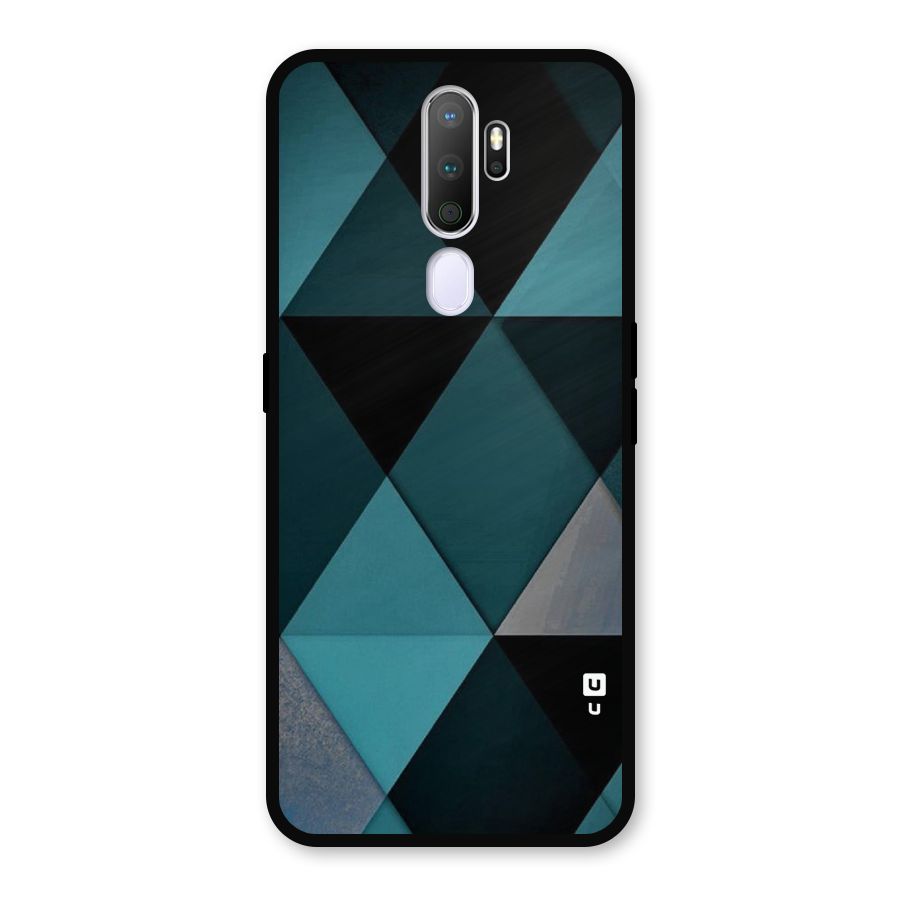 Green Black Shapes Metal Back Case for Oppo A9 (2020)