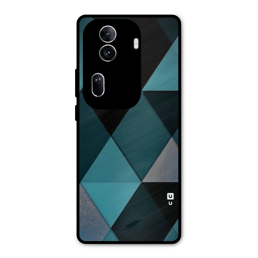 Green Black Shapes Metal Back Case for Oppo Reno11 Pro 5G